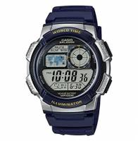 AE-1000W-2AVDF - CASIO Mod. WORLD TIME ILLUMINATOR - 5 Alarms, 10 Year battery